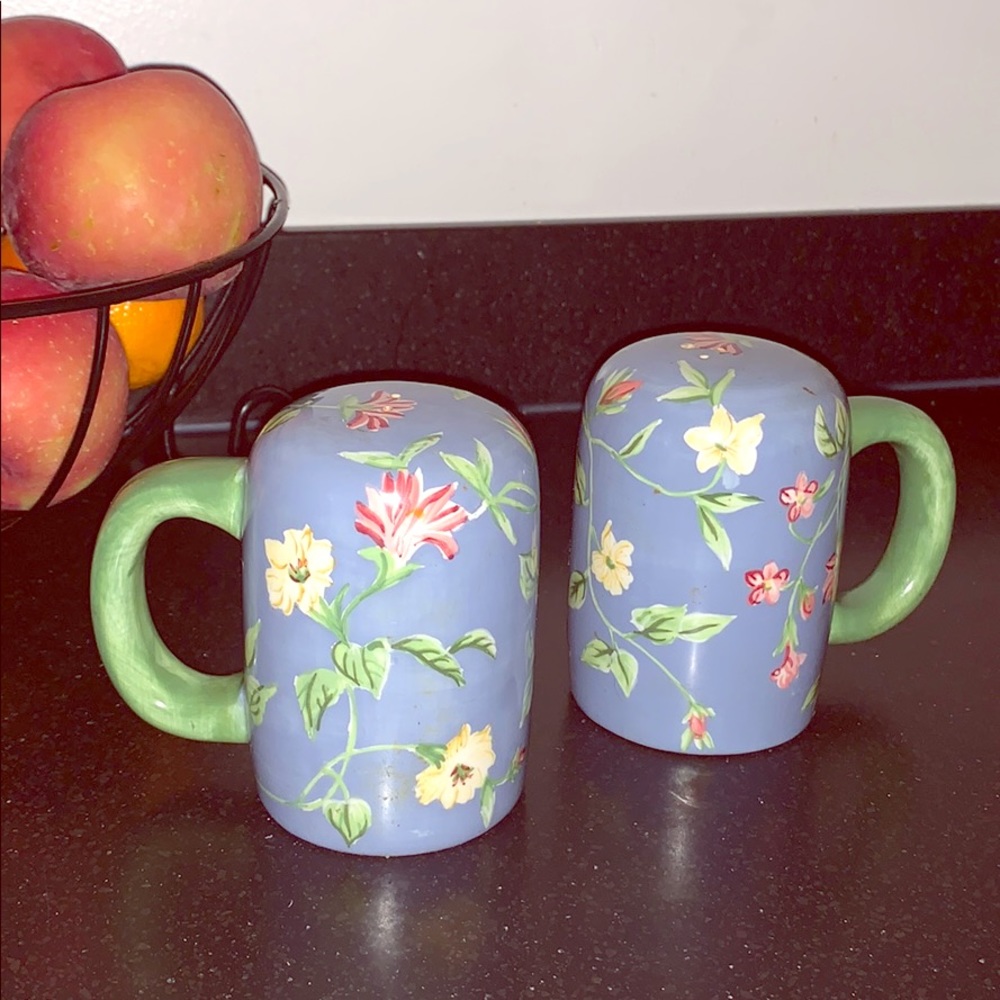 Floral ceramic salt and pepper shakers